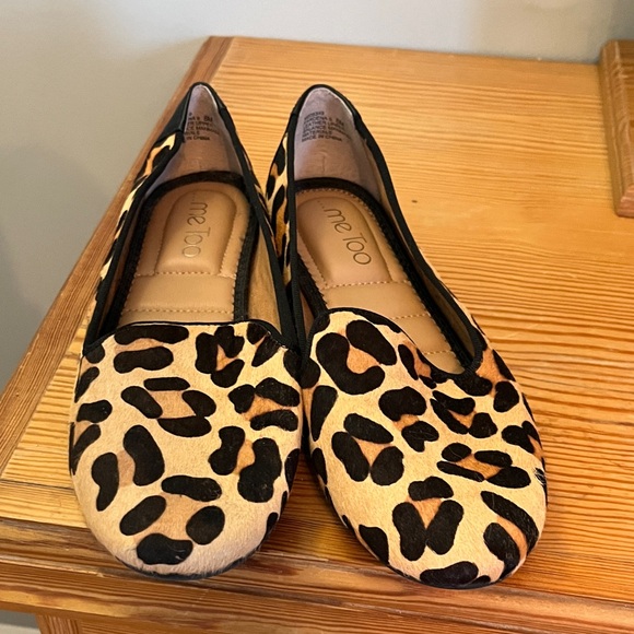 me too Shoes - Me Too Genuine Cow Fur Leopard Flats Sz 8 NWOB